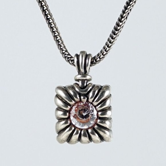 Sterling Silver Pendant Braided Silver Chain